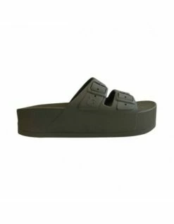 Cacatoes Claquettes Compensées Femme Caipirinha Women Dark Kaki -Hylton Magasin 1000cc125w cacatoes 1