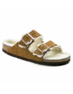 Birkenstock Mules Fourées Femme Arizona Vl Shearling Daim Marron -Hylton Magasin 1001135 birkenstock 1