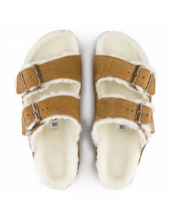 Birkenstock Mules Fourées Femme Arizona Vl Shearling Daim Marron -Hylton Magasin 1001135 birkenstock 3