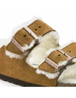 Birkenstock Mules Fourées Femme Arizona Vl Shearling Daim Marron -Hylton Magasin 1001135 birkenstock 4