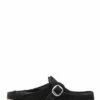 Birkenstock Sabots Fourrés Femme Buckley Suede Shearling Daim Noir -Hylton Magasin 1018126 birkenstock