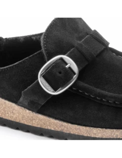 Birkenstock Sabots Fourrés Femme Buckley Suede Shearling Daim Noir -Hylton Magasin 1018126 birkenstock 4