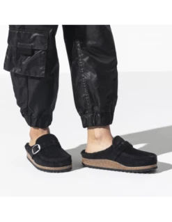 Birkenstock Sabots Fourrés Femme Buckley Suede Shearling Daim Noir -Hylton Magasin 1018126 birkenstock 5