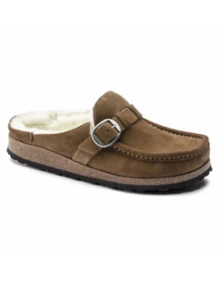 Birkenstock Sabots Fourrés Femme Buckley Suede Shearling Daim Marron -Hylton Magasin 1018127 birkenstock 1