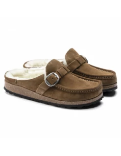 Birkenstock Sabots Fourrés Femme Buckley Suede Shearling Daim Marron -Hylton Magasin 1018127 birkenstock 3