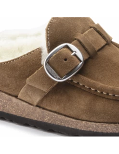 Birkenstock Sabots Fourrés Femme Buckley Suede Shearling Daim Marron -Hylton Magasin 1018127 birkenstock 4