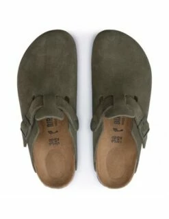 Birkenstock Sabots Femme Boston Daim Thyme Vert -Hylton Magasin 1024714 birkenstock 2