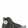 Converse Sneakers Montantes Mixte Ctas Leather Hi Cuir Noir Effet Vieilli -Hylton Magasin 158575c converse