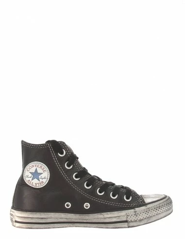Converse Sneakers Montantes Mixte Ctas Leather Hi Cuir Noir Effet Vieilli 3 Converse Sneakers Montantes Mixte Ctas Leather Hi Cuir Noir Effet Vieilli