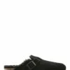 Birkenstock Sabots Fourrés Femme Boston Vl Shearling Daim Noir -Hylton Magasin 259883 birkenstock