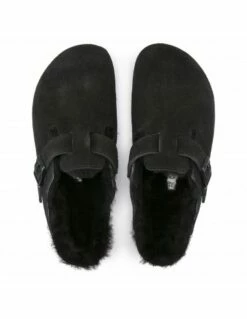 Birkenstock Sabots Fourrés Femme Boston Vl Shearling Daim Noir -Hylton Magasin 259883 birkenstock 3