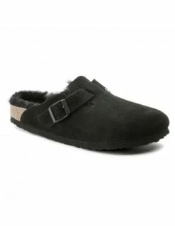 Birkenstock Sabots Fourrés Femme Boston Vl Shearling Daim Noir -Hylton Magasin 259883 birkenstock 4