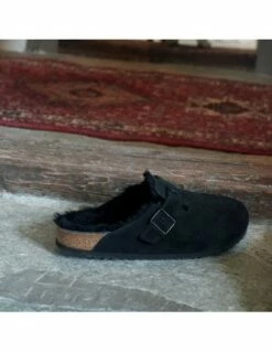 Birkenstock Sabots Fourrés Femme Boston Vl Shearling Daim Noir -Hylton Magasin 259883 birkenstock 8