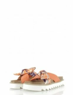 Tamaris Mules Compensées Femme 27419-30 608 Orange/foulard/blanc -Hylton Magasin 27419 30 608 tamaris 1