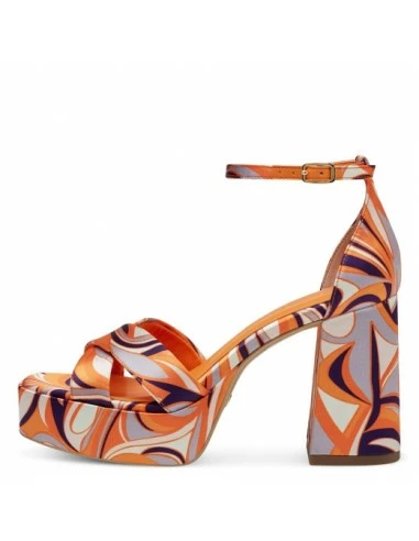 Tamaris Sandales Compensées à Talon Femme 28024-30 608 Orange à Motifs 5 Tamaris Sandales Compensées à Talon Femme 28024-30 608 Orange à Motifs – Image 3