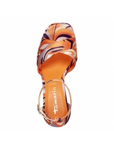 Tamaris Sandales Compensées à Talon Femme 28024-30 608 Orange à Motifs 7 Tamaris Sandales Compensées à Talon Femme 28024-30 608 Orange à Motifs – Image 5