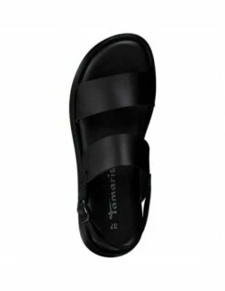 Tamaris Sandales Compensées Femme 28238-20 001 Cuir Noir -Hylton Magasin 28238 20 001 tamaris 1