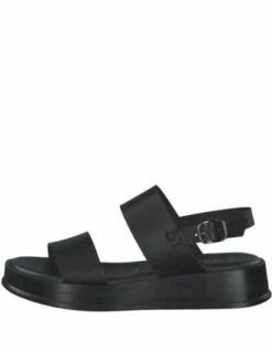 Tamaris Sandales Compensées Femme 28238-20 001 Cuir Noir -Hylton Magasin 28238 20 001 tamaris 2