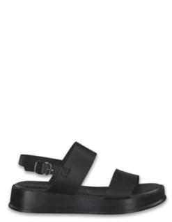 Tamaris Sandales Compensées Femme 28238-20 001 Cuir Noir