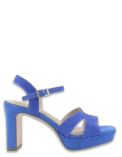 Tamaris Sandales Compensées à Talon Femme 28309-20 187 Cuir Bleu