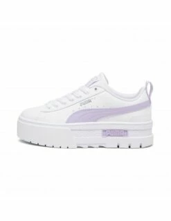 Puma Sneakers Femme Mayze Lth Jr Blanc Lilas -Hylton Magasin 384527 22z puma 1