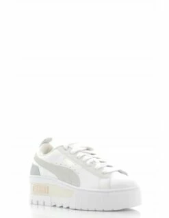 Puma Sneakers Compensées Femme Mayze Wedge Pastel Cuir Blanc/gris -Hylton Magasin 388566 01b puma 2