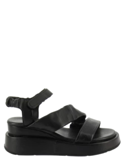 Mjus Sandales Compensées Femme Riga Cuir Noir