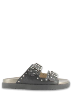 Plakton Mules Femme Hot Hotel Cuir Noir