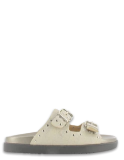 Plakton Mules Femme Hot Hotel Cuir Beige