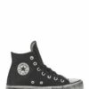 Converse Sneakers Compensées Montantes Femme Ctas Lift Leather Hi Cuir Noir Effet Vieilli -Hylton Magasin 562908c converse