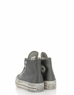 Converse Sneakers Compensées Montantes Femme Ctas Lift Leather Hi Cuir Noir Effet Vieilli -Hylton Magasin 562908c converse 3
