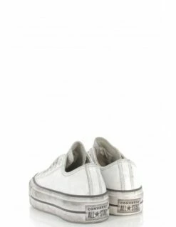 Converse Sneakers Compensées Basses Femme Ctas Lift Leather Ox Cuir Blanc Effet Vieilli -Hylton Magasin 562911c converse 3