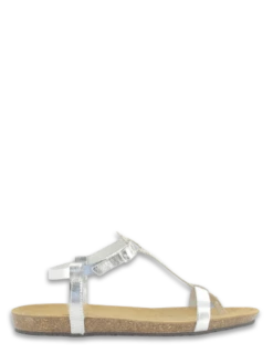 Plakton Sandales Femme Mam Zouk Cuir Argenté