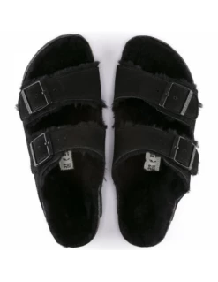 Birkenstock Mules Fourées Femme Arizona Vl Shearling Daim Noir -Hylton Magasin 752663 birkenstock 2