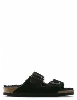 Birkenstock Mules Fourées Femme Arizona Vl Shearling Daim Noir