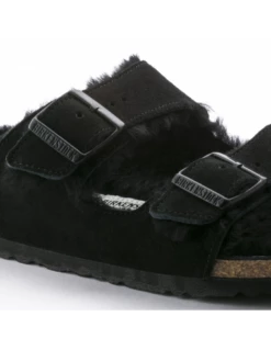 Birkenstock Mules Fourées Femme Arizona Vl Shearling Daim Noir -Hylton Magasin 752663 birkenstock 4