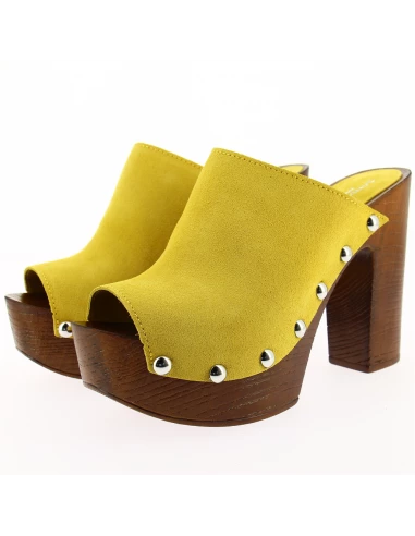 Sandro Rosi Mules à Talon Femme 7551 Cuir Jaune 4 Sandro Rosi Mules à Talon Femme 7551 Cuir Jaune – Image 2