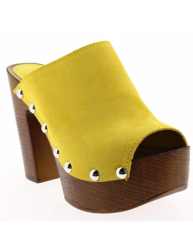 Sandro Rosi Mules à Talon Femme 7551 Cuir Jaune 5 Sandro Rosi Mules à Talon Femme 7551 Cuir Jaune – Image 3