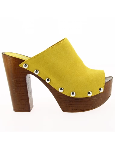 Sandro Rosi Mules à Talon Femme 7551 Cuir Jaune 6 Sandro Rosi Mules à Talon Femme 7551 Cuir Jaune – Image 4