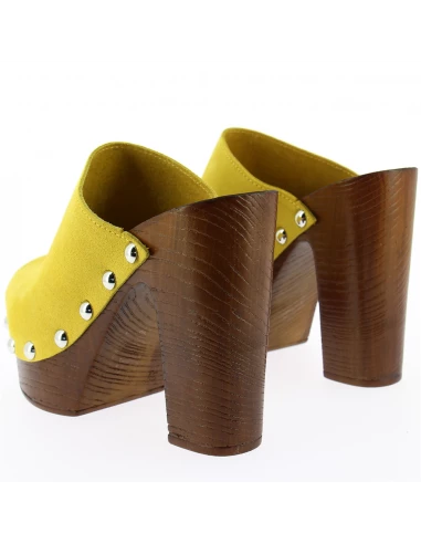 Sandro Rosi Mules à Talon Femme 7551 Cuir Jaune 7 Sandro Rosi Mules à Talon Femme 7551 Cuir Jaune – Image 5