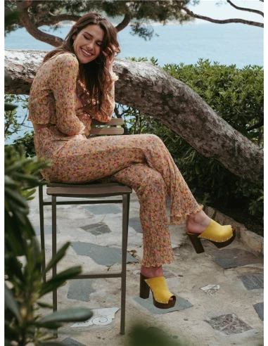 Sandro Rosi Mules à Talon Femme 7551 Cuir Jaune 8 Sandro Rosi Mules à Talon Femme 7551 Cuir Jaune – Image 6