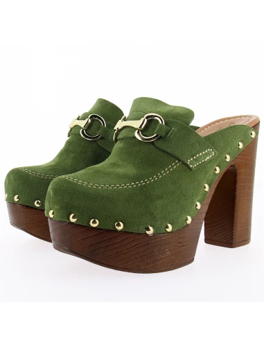 Sandro Rosi Mules à Talon Femme 8422 Cuir Vert 4 Sandro Rosi Mules à Talon Femme 8422 Cuir Vert – Image 2