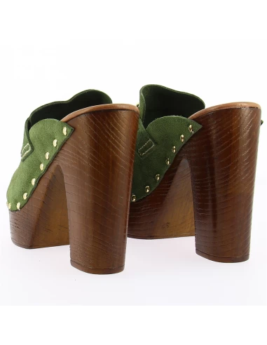 Sandro Rosi Mules à Talon Femme 8422 Cuir Vert 5 Sandro Rosi Mules à Talon Femme 8422 Cuir Vert – Image 3