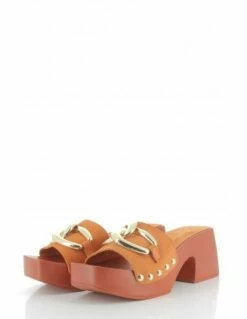 Sandro Rosi Mules à Talon Femme 8647 Cuir Orange -Hylton Magasin 8647 arancio sandro rosi 1