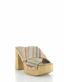 Sandro Rosi Mules à Talon Femme 8753 Cuir Multicolor -Hylton Magasin 8753 maori sandro rosi 1