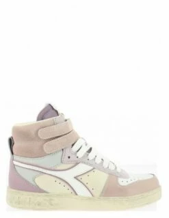 Diadora Sneakers Montantes Femme Magic Basket Mid Icona Cuir Rose/blanc