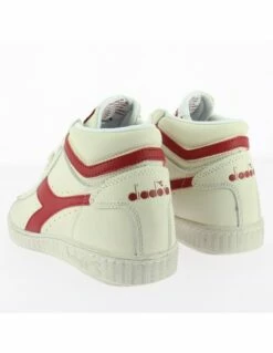 Diadora Sneakers Montantes Mixte Game L Hi Waxed Cuir Blanc/rouge -Hylton Magasin 899990 32 diadora 3