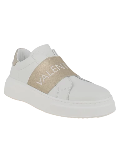 Valentino Baskets De Ville Femme 0690D-WHITE/GOLD Cuir Blanc/doré 5 Valentino Baskets De Ville Femme 0690D-WHITE/GOLD Cuir Blanc/doré – Image 3