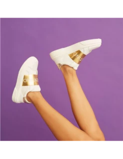 Valentino Baskets De Ville Femme 0690D-WHITE/GOLD Cuir Blanc/doré 11 Valentino Baskets De Ville Femme 0690D-WHITE/GOLD Cuir Blanc/doré -Hylton Magasin 91190690 3