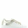 Valentino Baskets Compensées Femme Baraga Summer Cuir Blanc/doré -Hylton Magasin 91b2201lam 780 valentino
